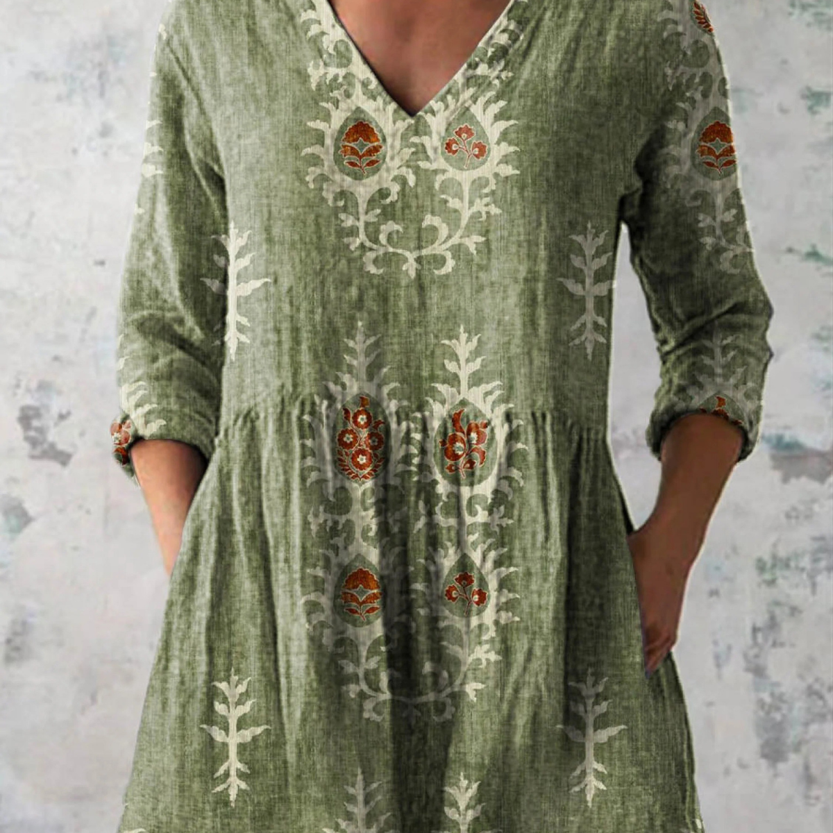 Elise | Long Blouse with V-Neck