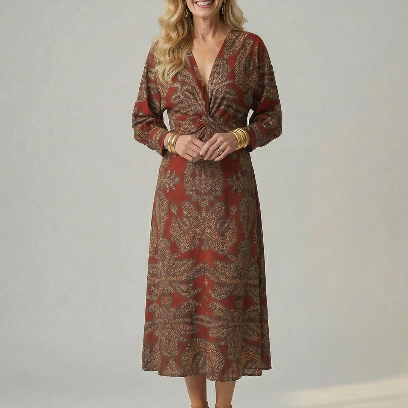 Lune | Natural Wrap Midi Dress