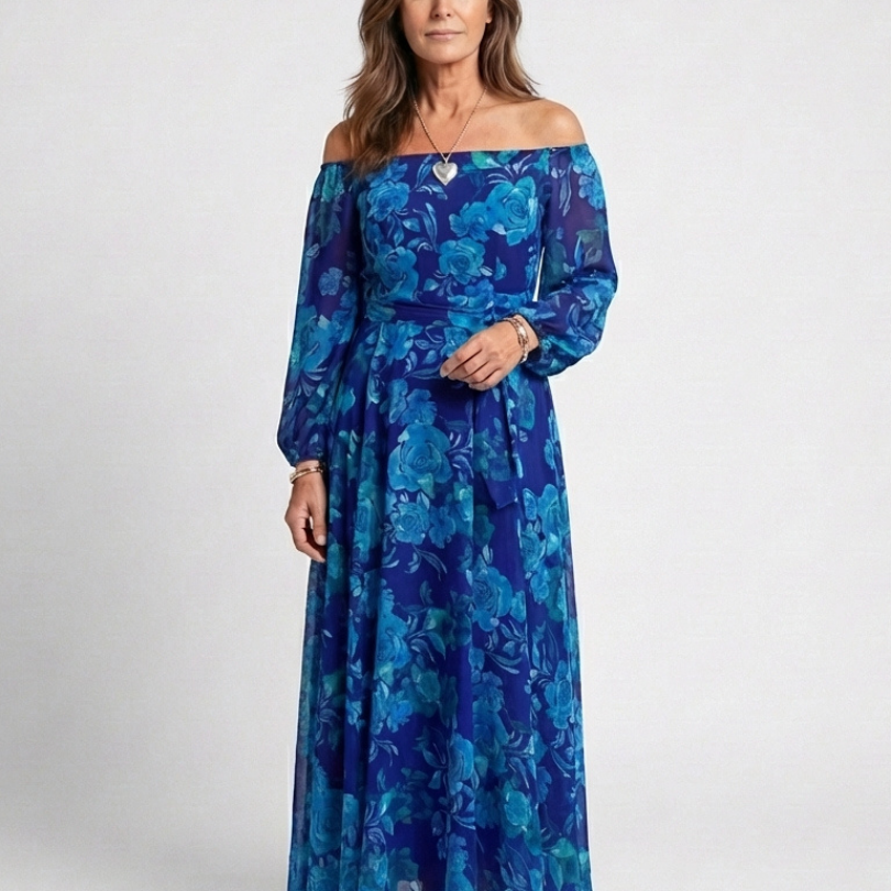 Off Shoulder Floral Maxi Dress