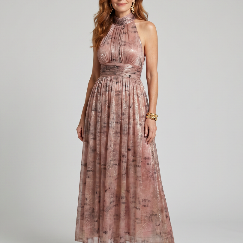 Textured Finish Sleeveless Midi Dress