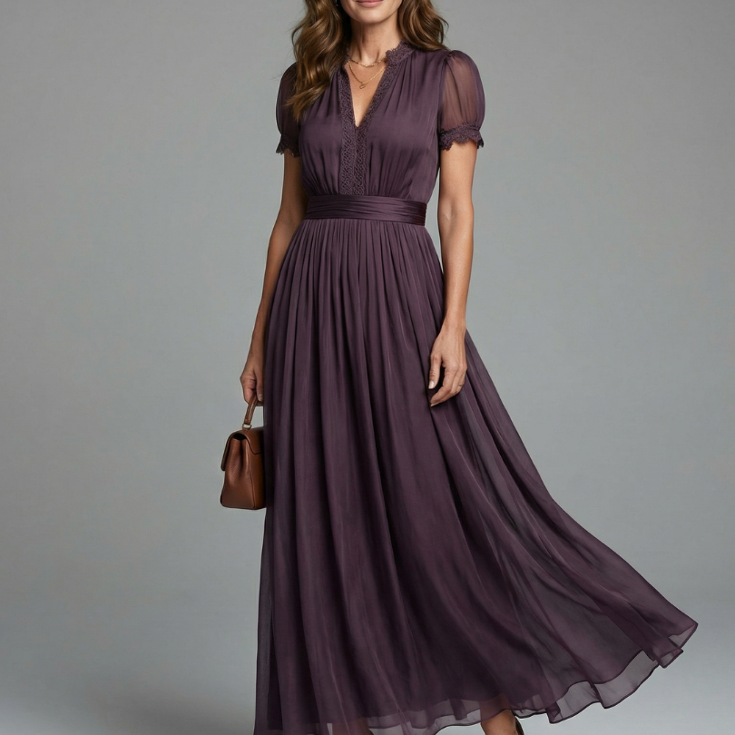 Elia | Gathered Waist Keyhole Maxi Dress