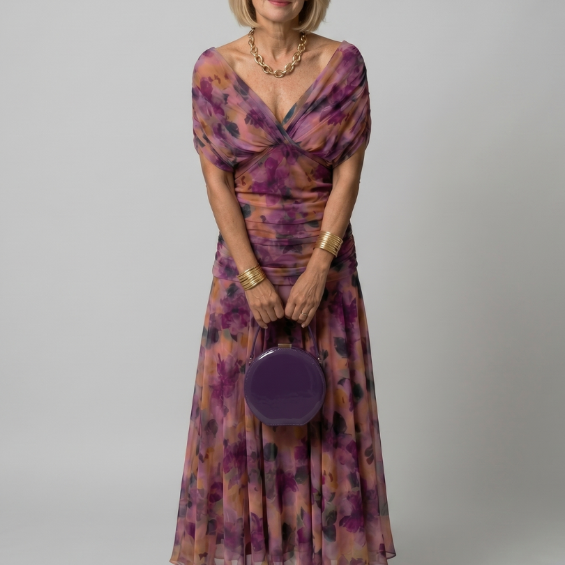 Off Shoulder Flow Midi Dress