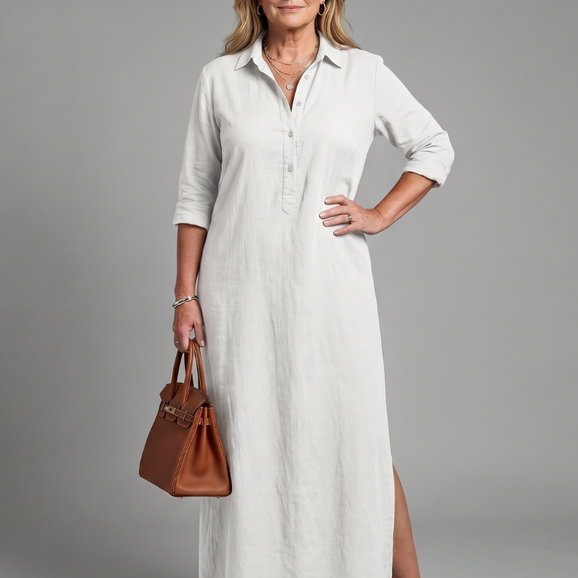Veronica | Long Sleeve Relaxed Silhouette Maxi Dress