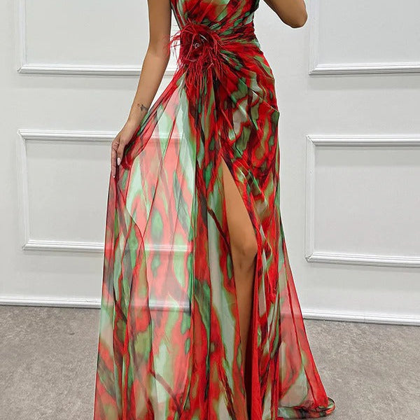 Vibrant Draped Dress
