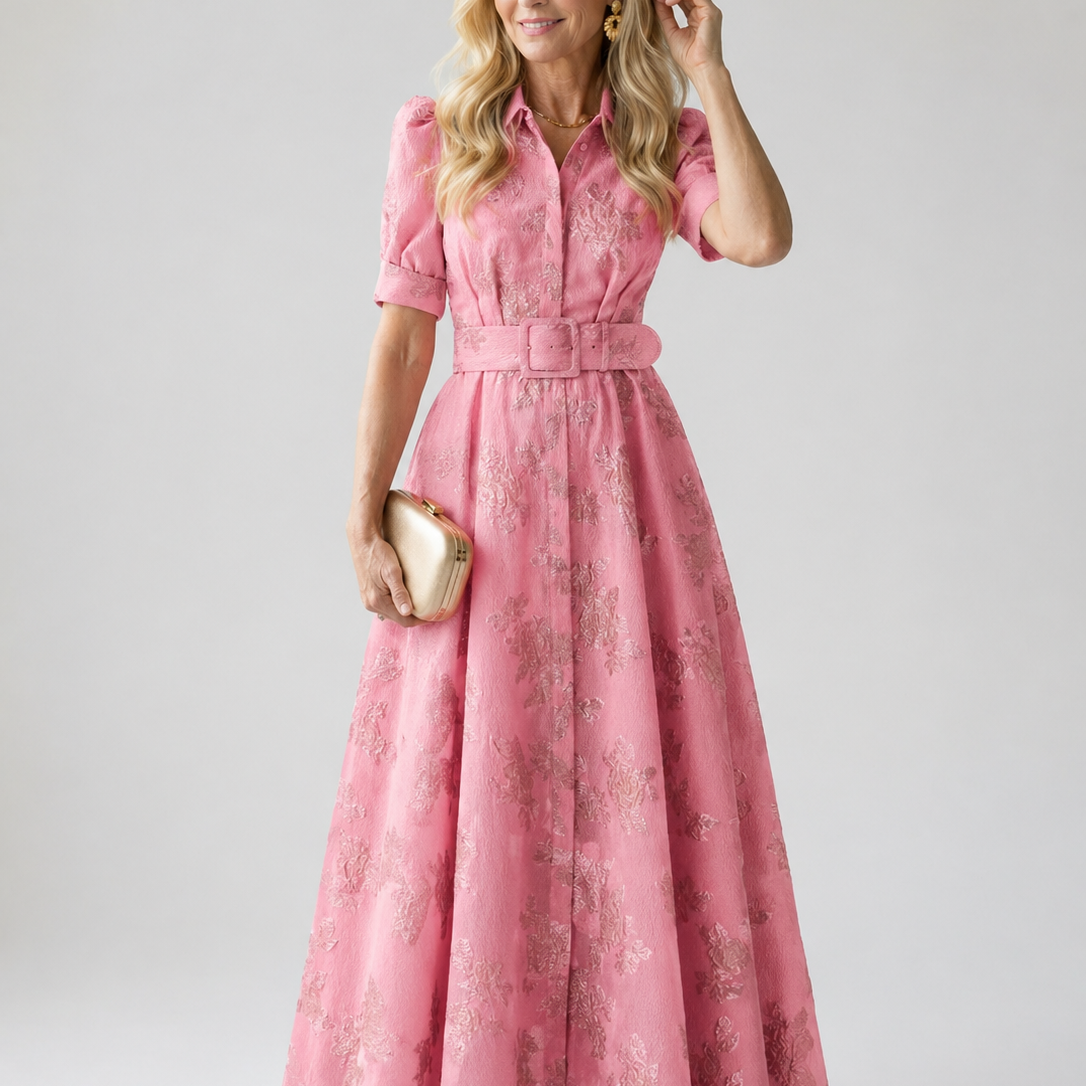 Belted Floral Maxi Dress