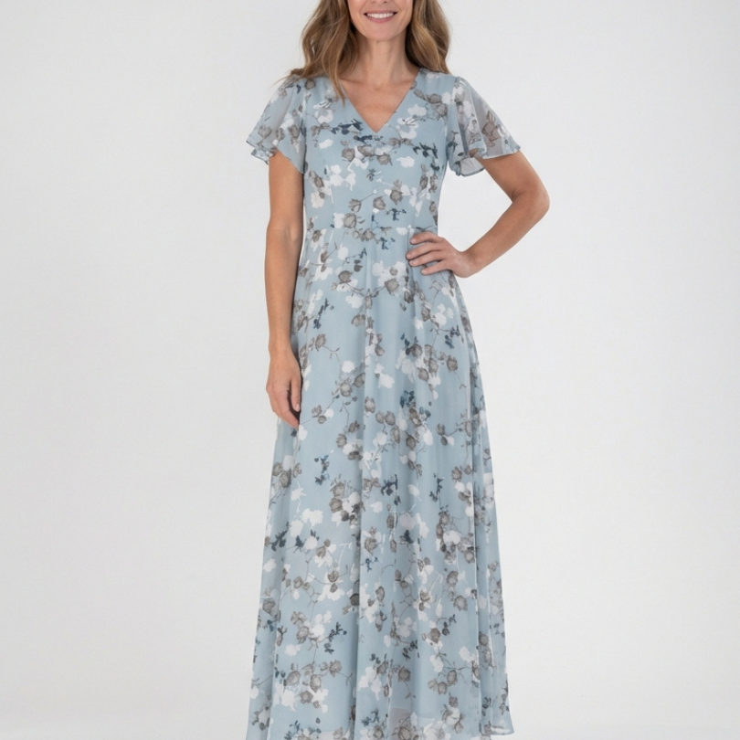 Ismeria | Floral Chiffon Maxi Dress