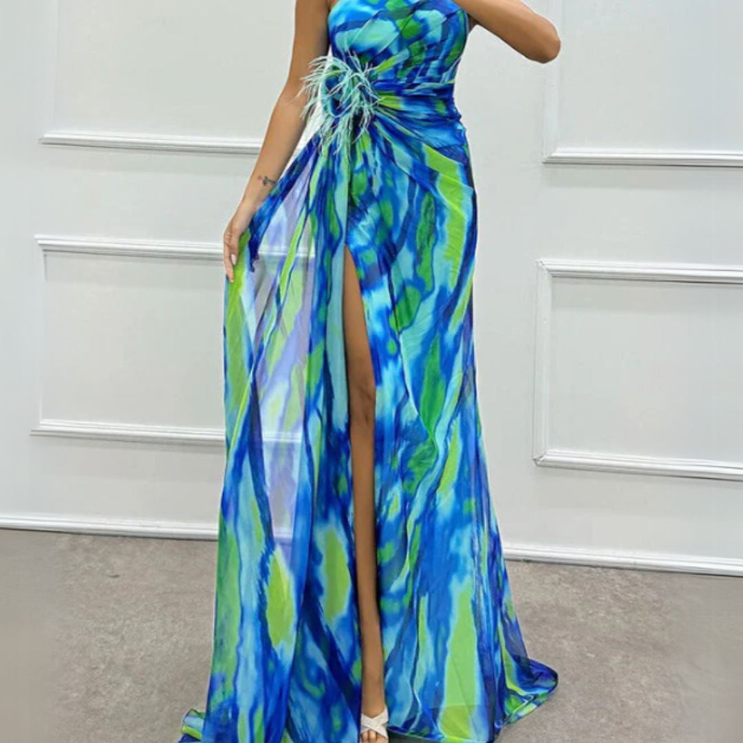 Vibrant Draped Dress