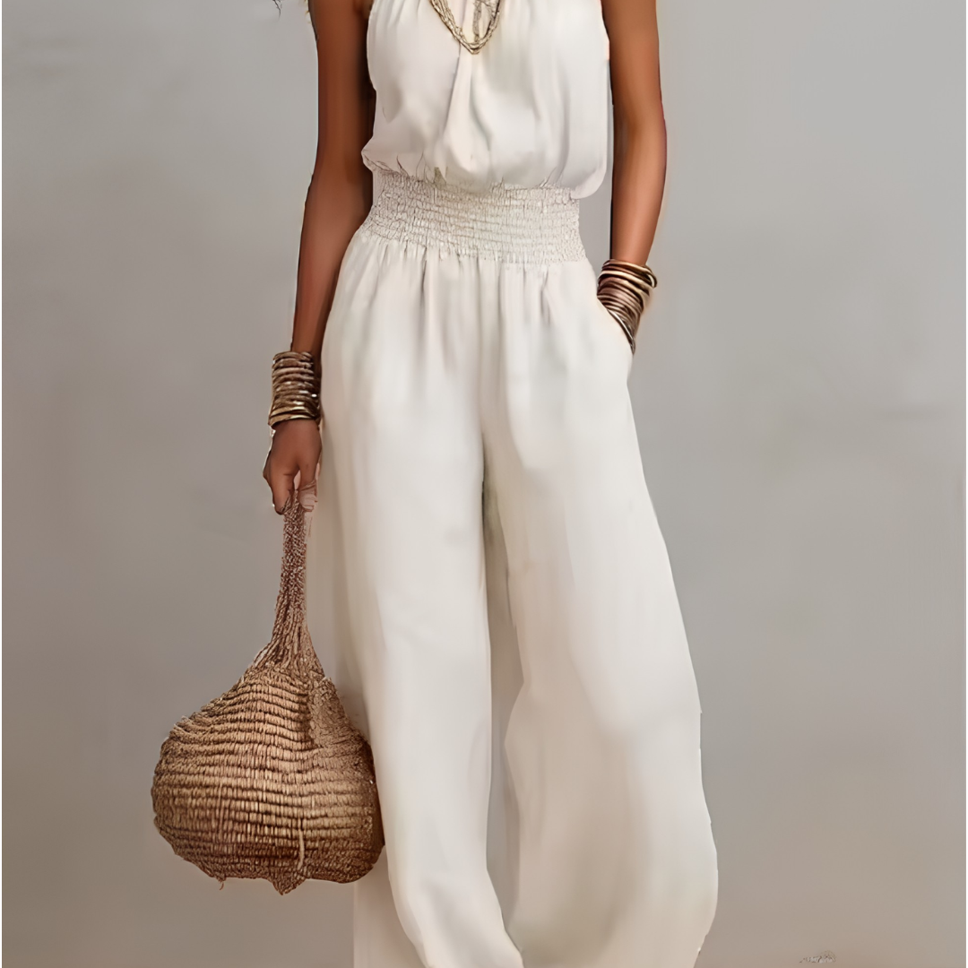 VALERIA | Halter Neck Wide-Leg Jumpsuit