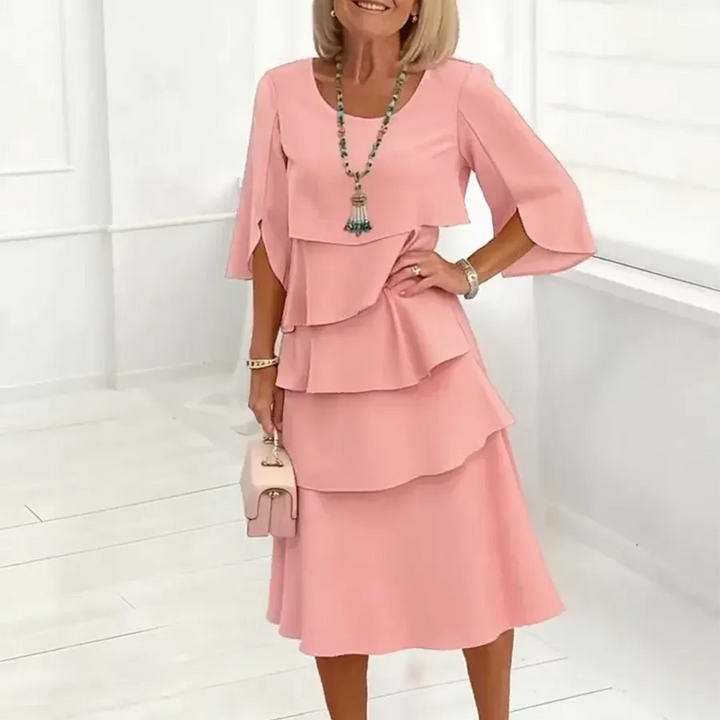 Charlotte™ | Elegant Split-Sleeve Midi Dress