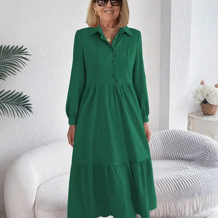 SOPHIA | ELEGANT COMFORT RUFFLE SHIRT DRESS