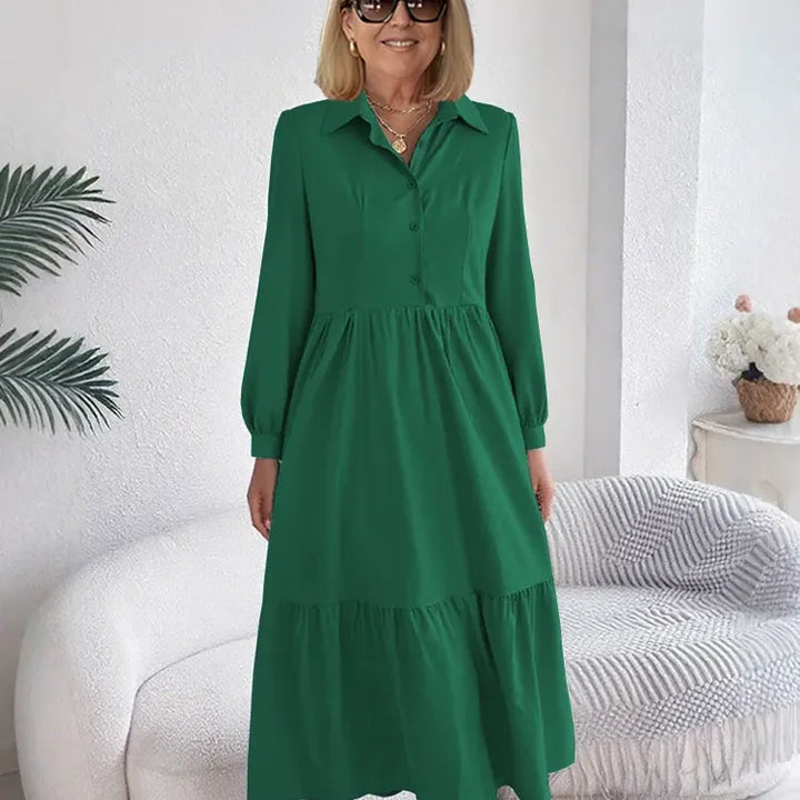 SOPHIA | ELEGANT COMFORT RUFFLE SHIRT DRESS