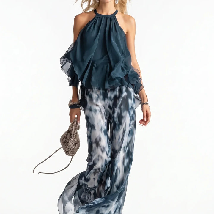Elegant two-piece chiffon set