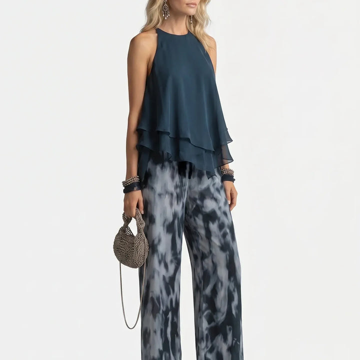 Elegant two-piece chiffon set