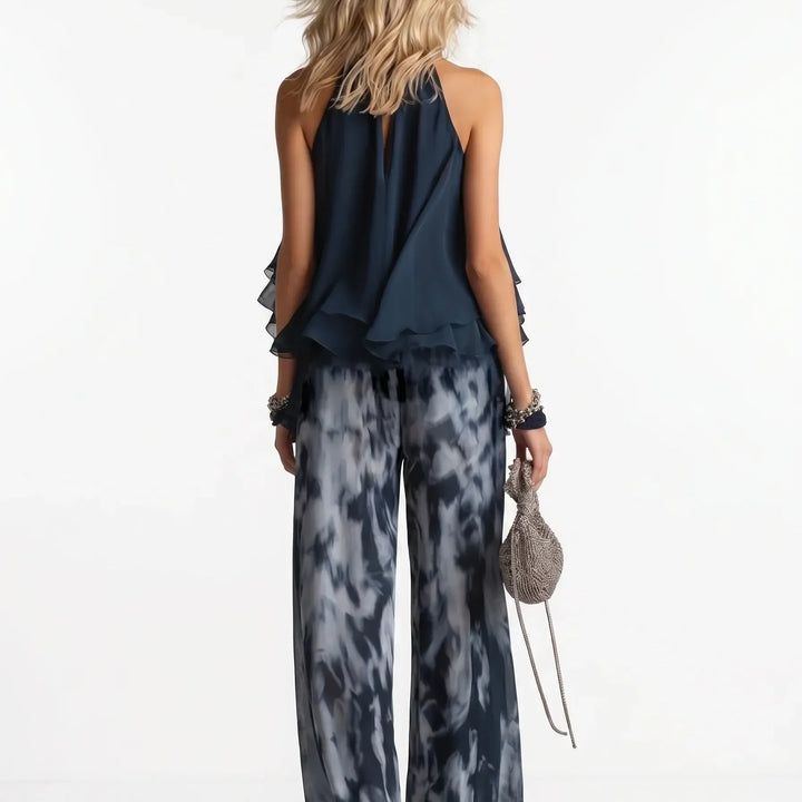 Elegant two-piece chiffon set