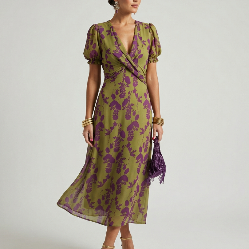 Violet | Relaxed Floral Midi Dress
