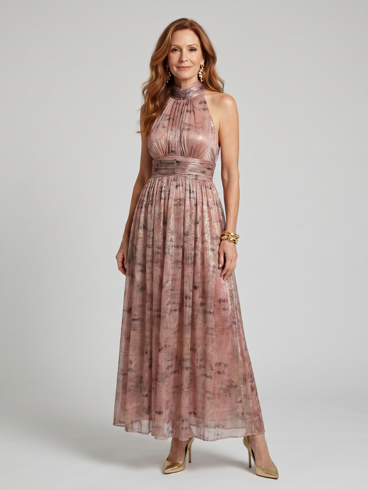 Textured Finish Sleeveless Midi Dress