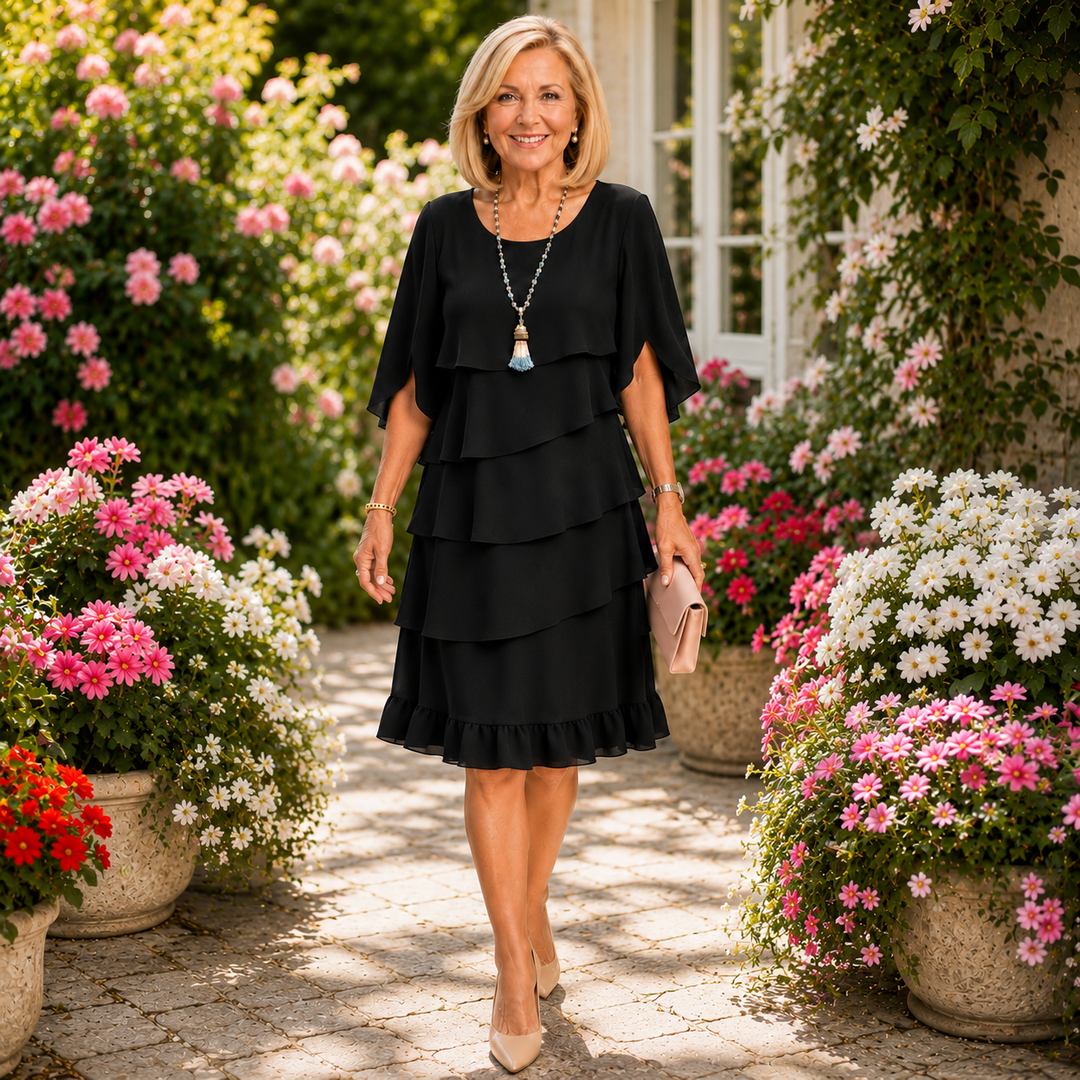 Paris | Elegant Comfort Ruffle Dress