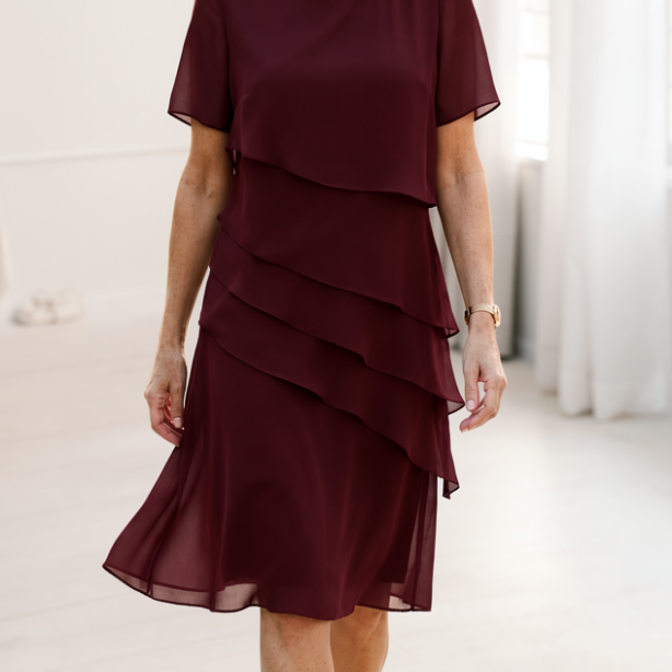 Linda | Elegant Comfort Ruffle Dress
