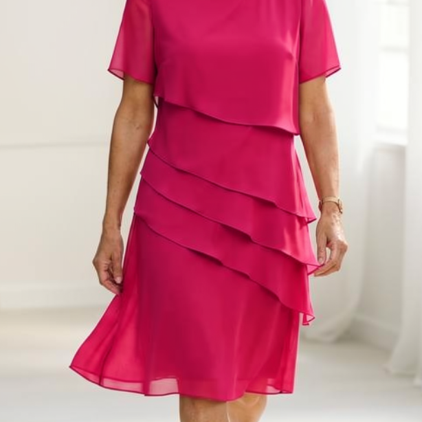 Linda | Elegant Comfort Ruffle Dress