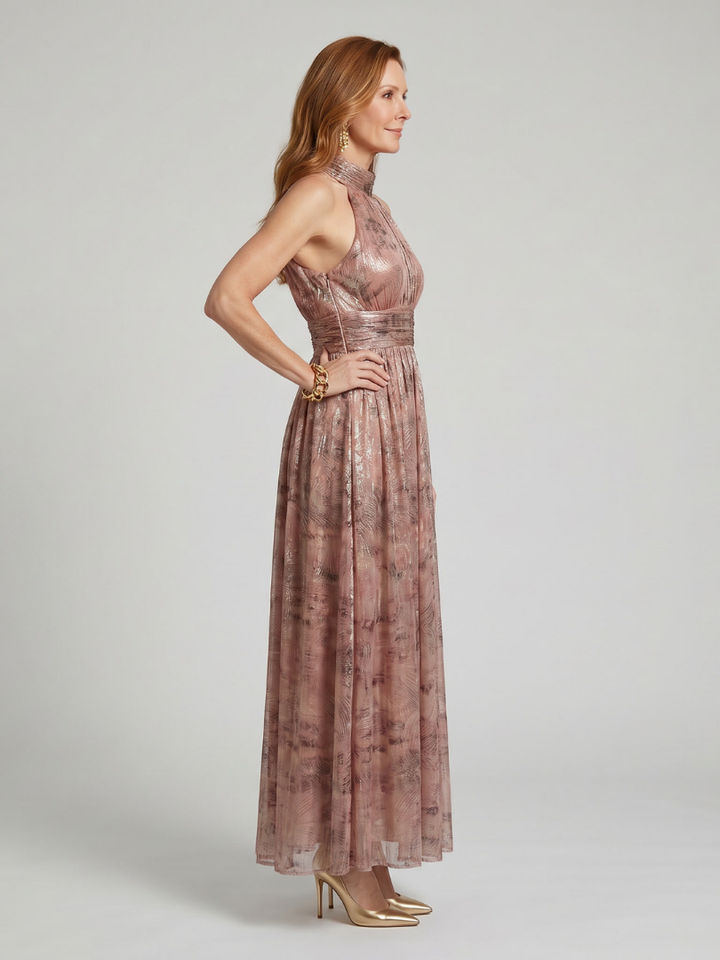 Textured Finish Sleeveless Midi Dress