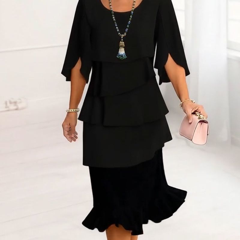 Charlotte™ | Elegant Split-Sleeve Midi Dress