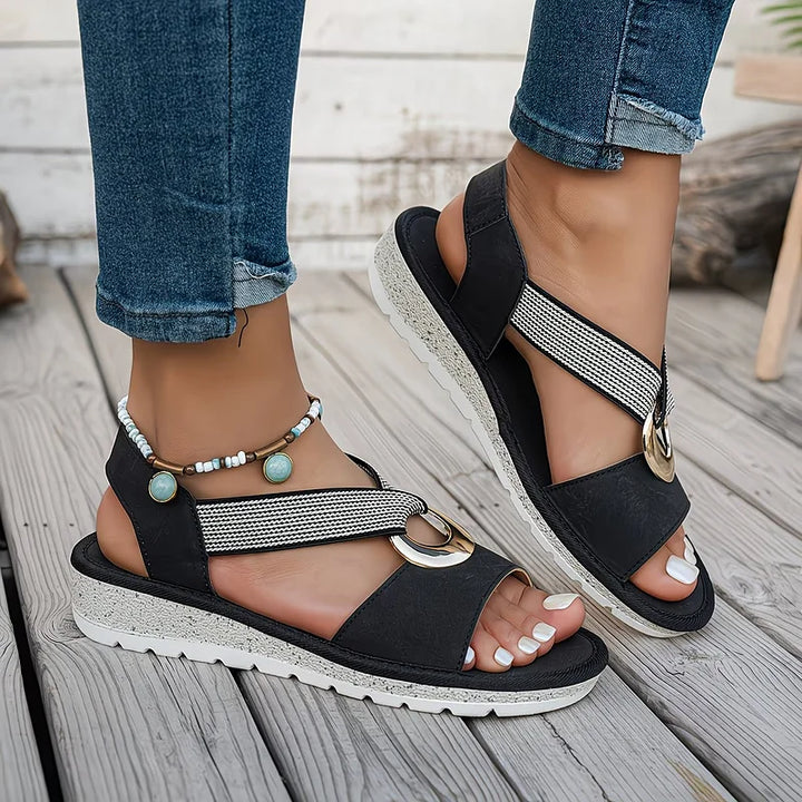 Skye | Flat Sandals With Metal Buckle