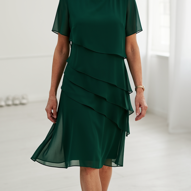 Linda | Elegant Comfort Ruffle Dress