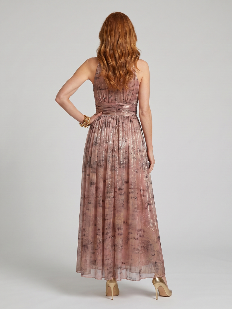 Textured Finish Sleeveless Midi Dress
