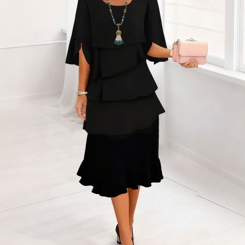Charlotte™ | Elegant Split-Sleeve Midi Dress