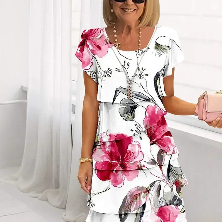 Giselle™ - Pleated Ruffled Floral Dress