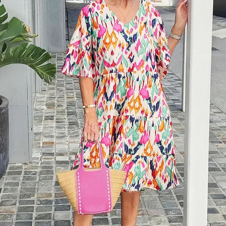 ISABELLA | ELEGANT COMFORT PRINTED TUNIC DRESS