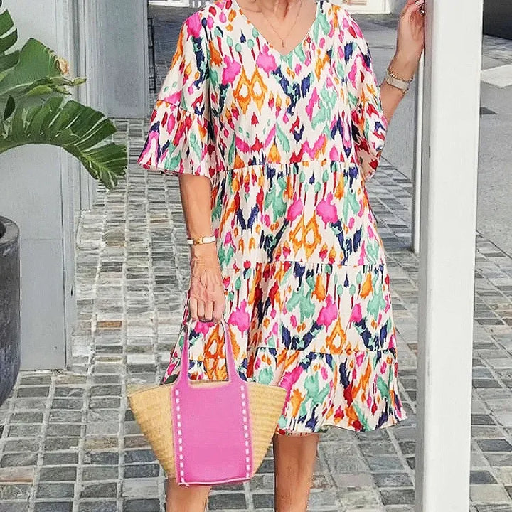 ISABELLA | ELEGANT COMFORT PRINTED TUNIC DRESS