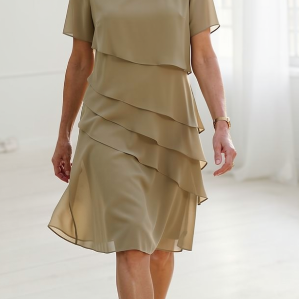 Linda | Elegant Comfort Ruffle Dress
