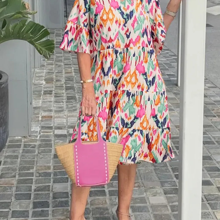 ISABELLA | ELEGANT COMFORT PRINTED TUNIC DRESS