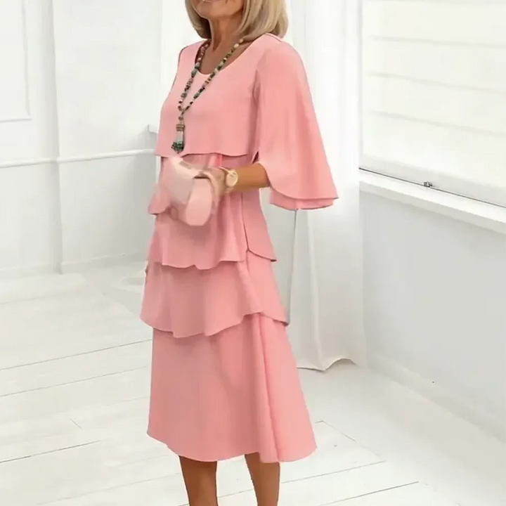 Charlotte™ | Elegant Split-Sleeve Midi Dress