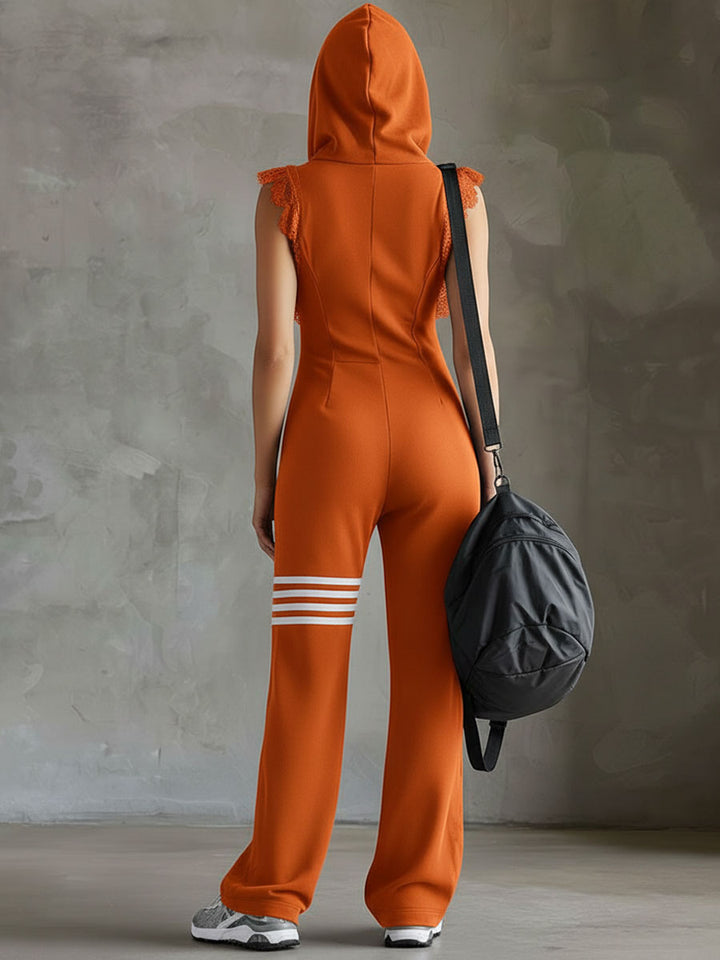 Giada · Retro Sports Tracksuit with Hood and Stripes