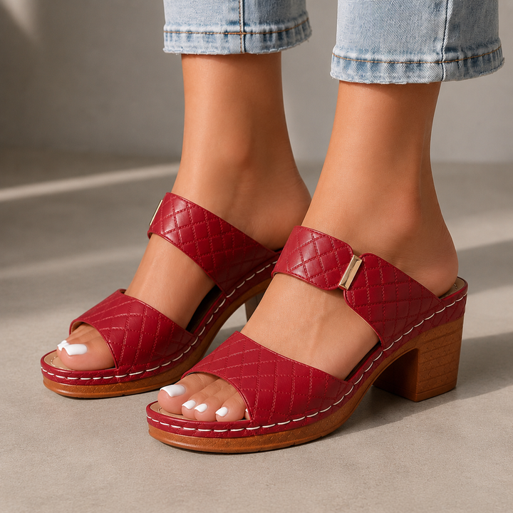 Antonella - Leather Quilted Heels