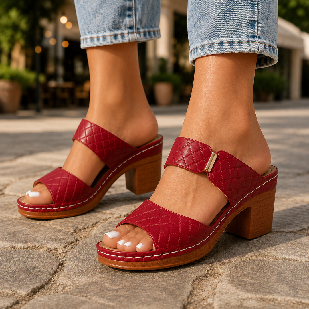 Antonella - Leather Quilted Heels