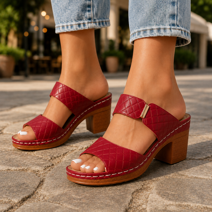 Antonella - Leather Quilted Heels