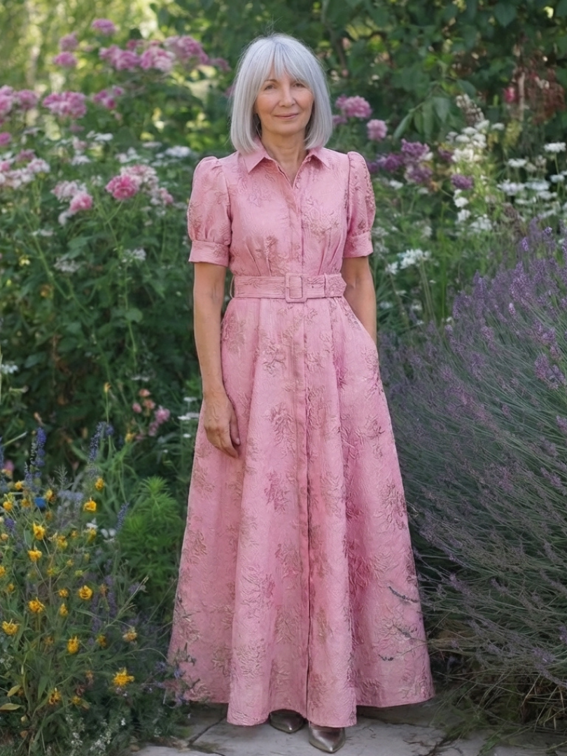 Belted Floral Maxi Dress