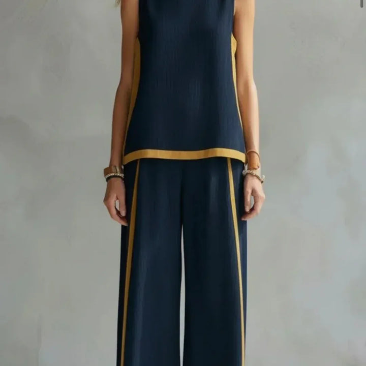 Ursula - Elegant and Casual Set of Vest and Pants with Two-Tone Finishes