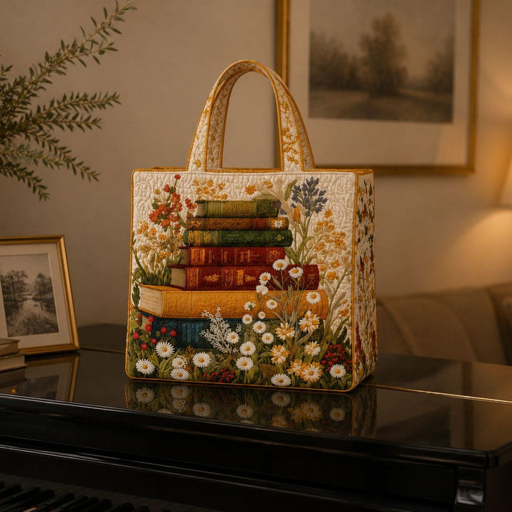 Quilted Tote Bag - Floral Pattern