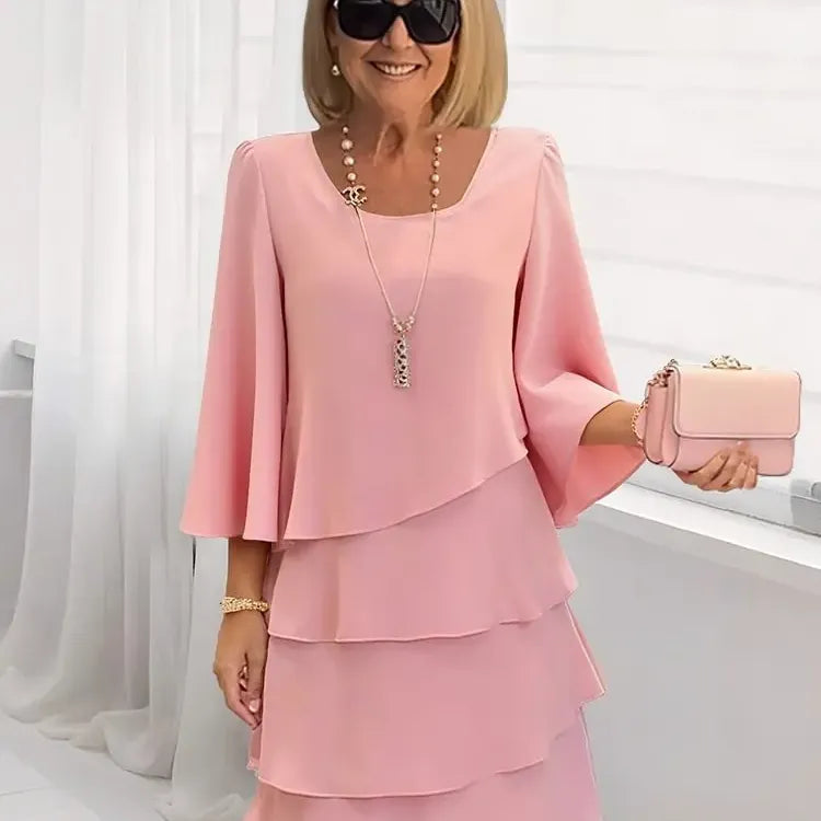 Catherine | Elegant Comfort Ruffle Dress