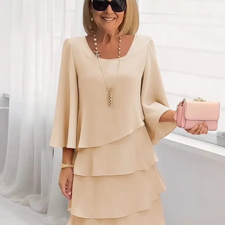 Catherine | Elegant Comfort Ruffle Dress