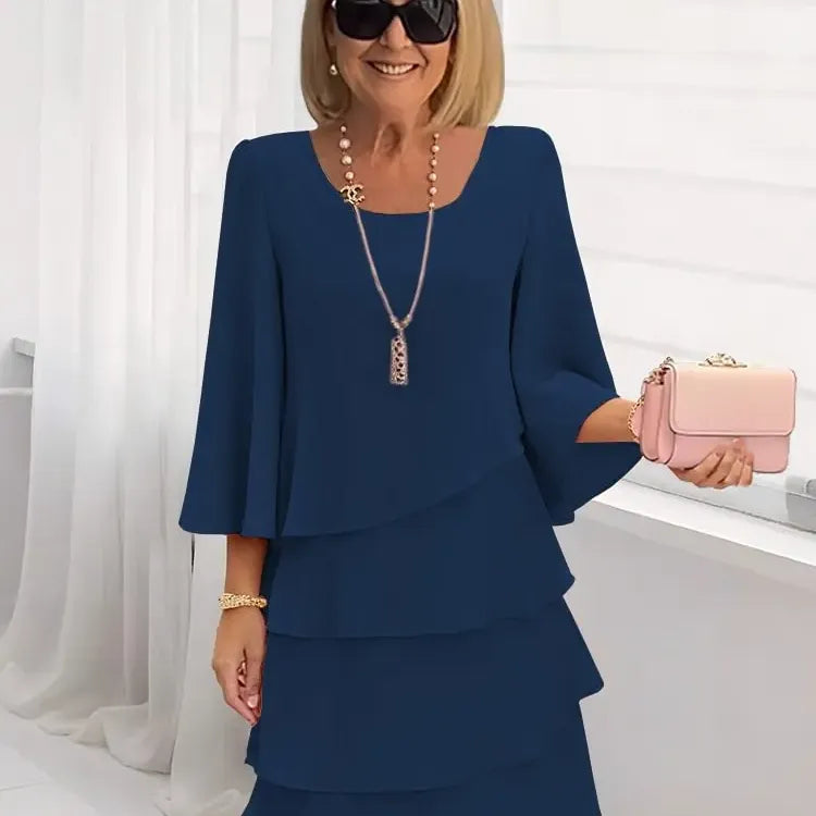 Catherine | Elegant Comfort Ruffle Dress