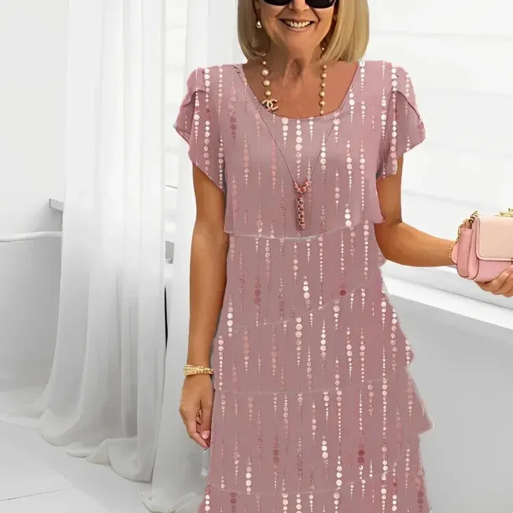 Victoria | Elegant Comfort Ruffle Dress