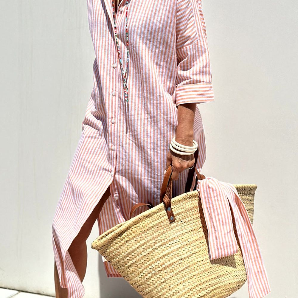 Kelly | Timeless Striped Shirt Dress with Elegant Comfort