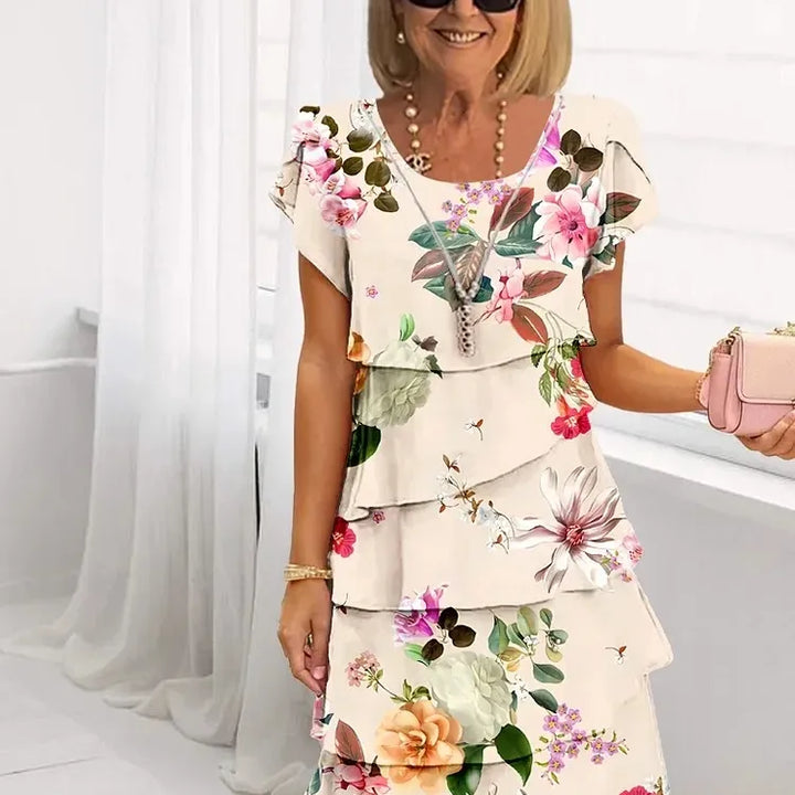 Giselle™ - Pleated Ruffled Floral Dress