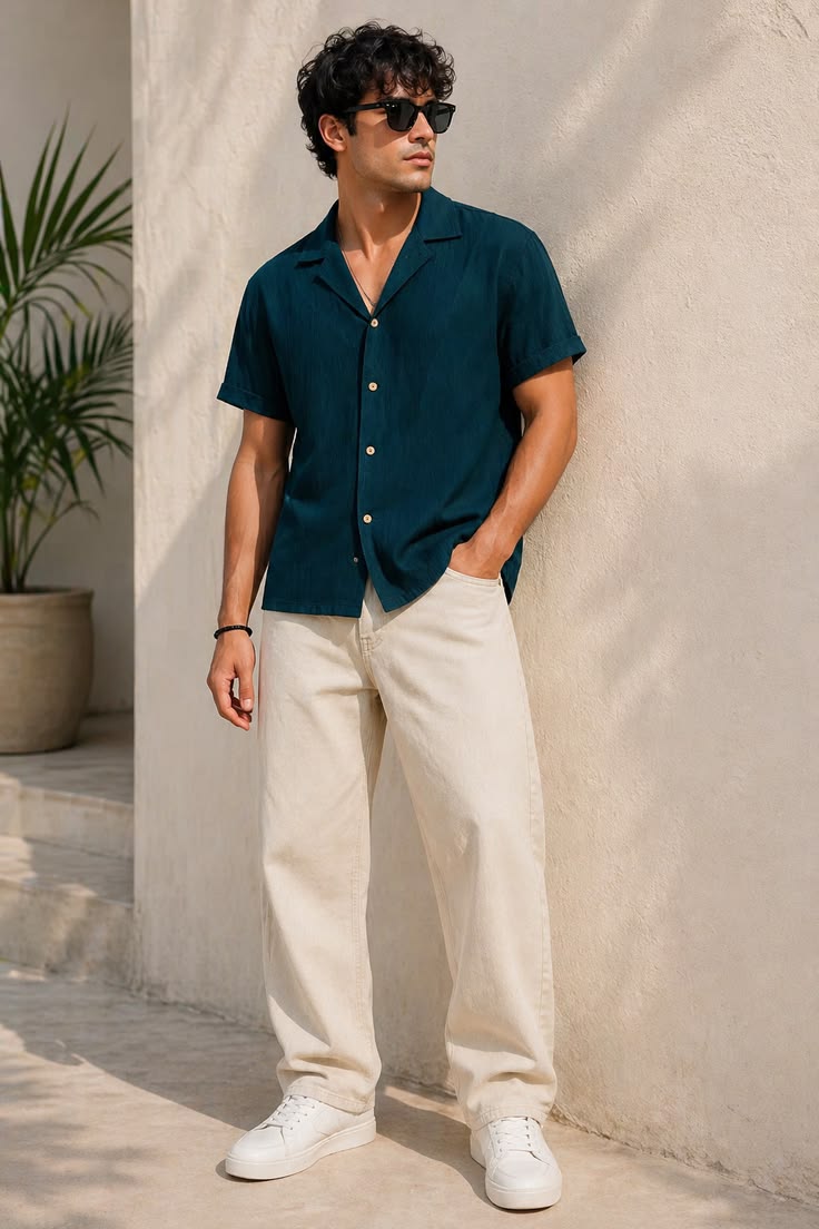 100% Linen Lace Trim Cropped Pants GILLIAN