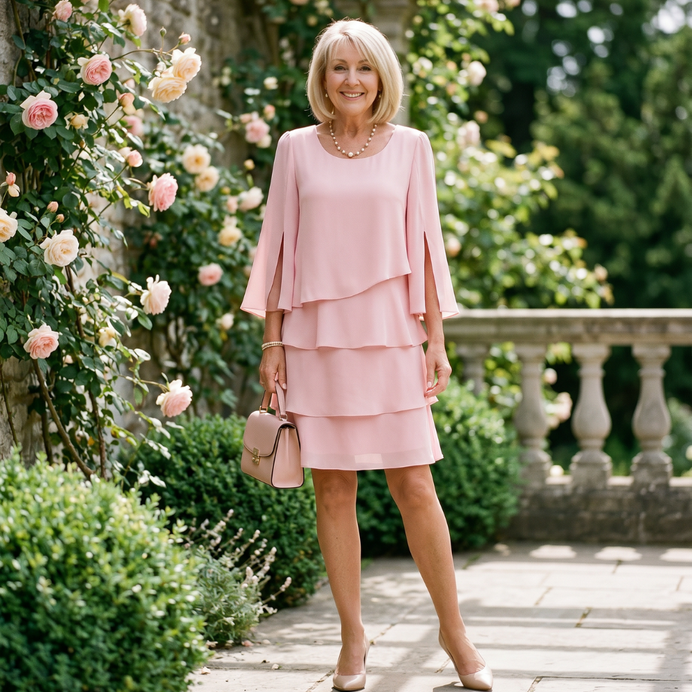 Caroline | Elegant Comfort Ruffle Dress